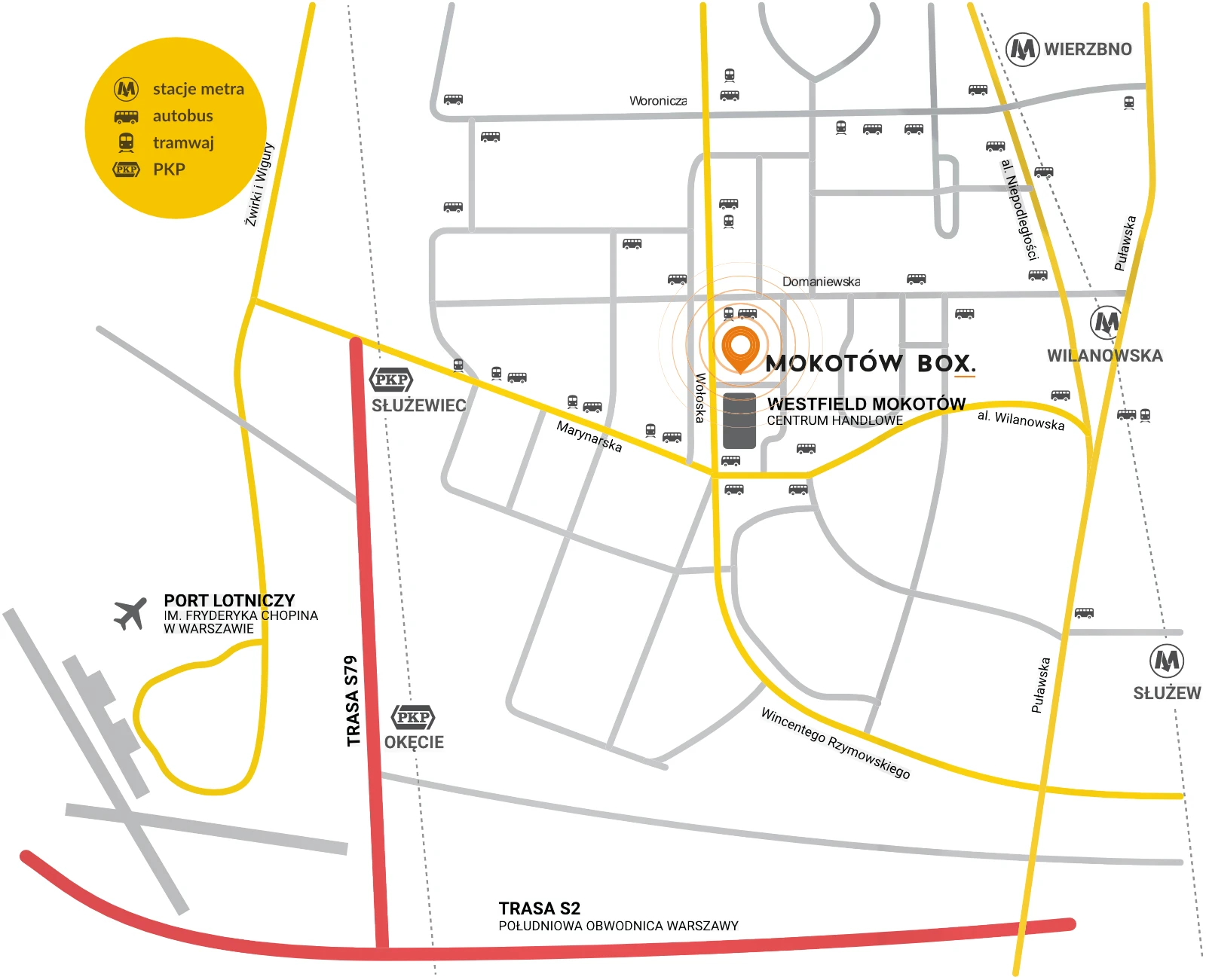 Mapa lokalizacji Mokotów BOX